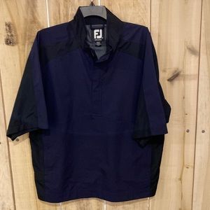 Foot Joy Dry Joys Half Zip Rain/Windbreaker/ Short Sleeve/Blue&Black/Mens Large